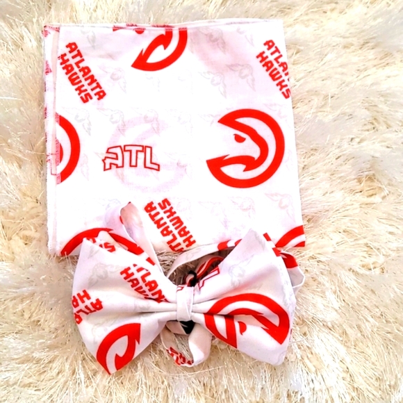 ATL HAWKS BOWTIE SET in white or black pattern